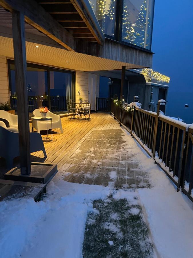 Panoramaresort In Hardangerfjorden Leilighet I Sjokanten Ved Hardangerfjorden For 7 Personer Boat , Sauna,Kajak, Sup For Rent Oystese Exterior photo